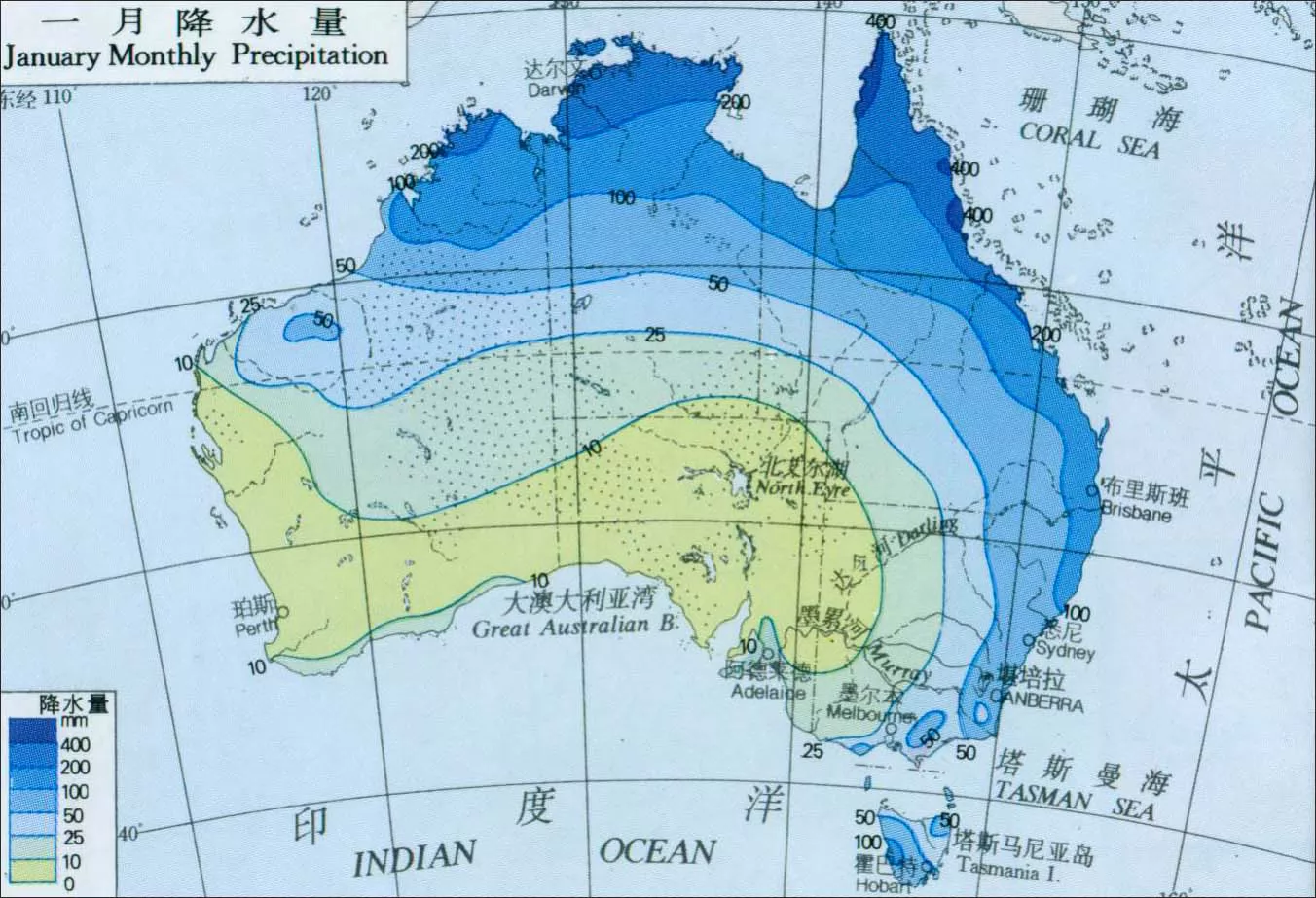 中国年降水量分布图_中国地理地图查询