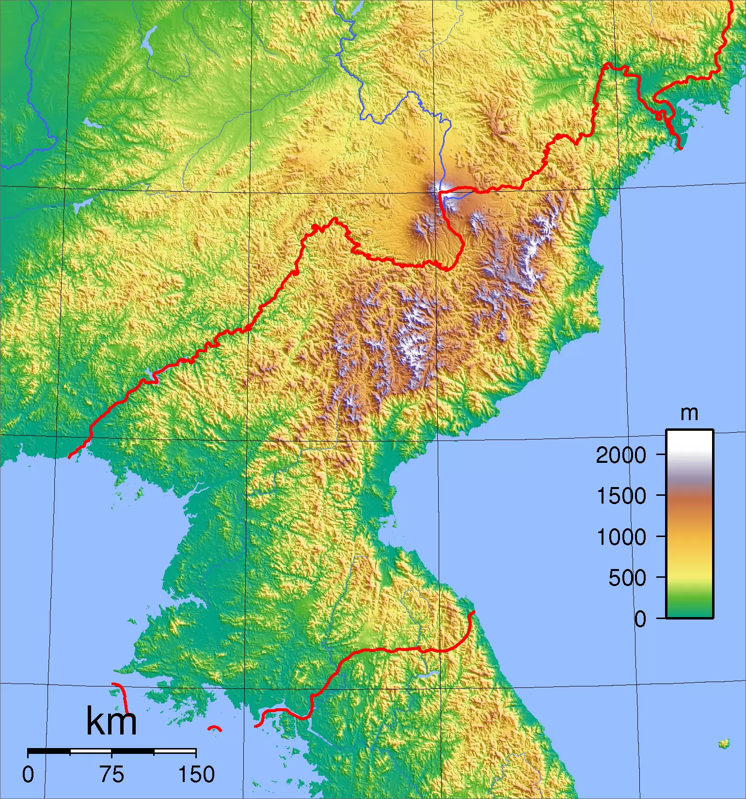 朝鲜3d地形图全图图片