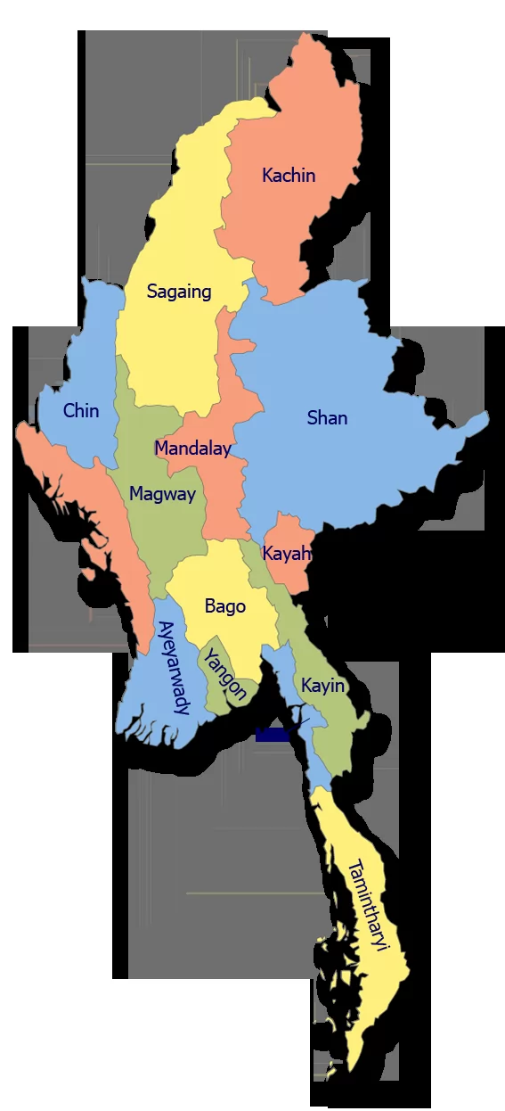 缅甸北部地图 电子版图片