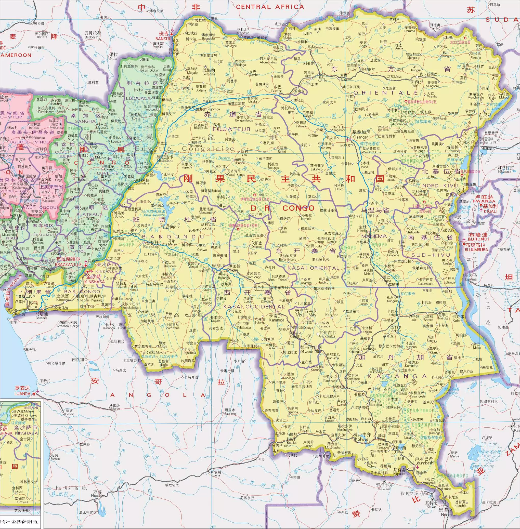 最新版刚果地图,加蓬地图 - 世界地图全图 - 地理教师网