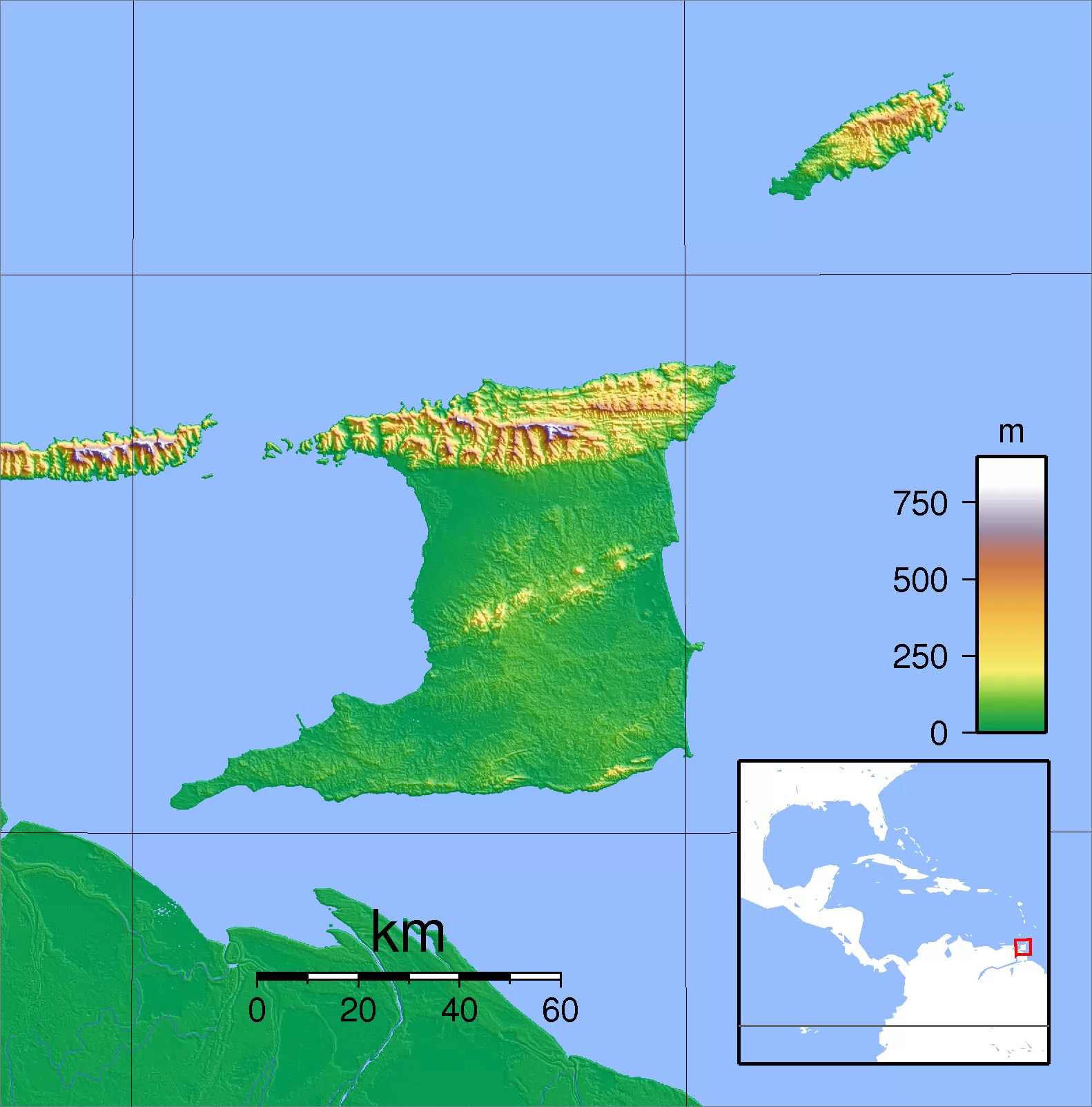 特立尼达和多巴哥卫星地图 - 特立尼达和多巴哥地图 - 地理教师网