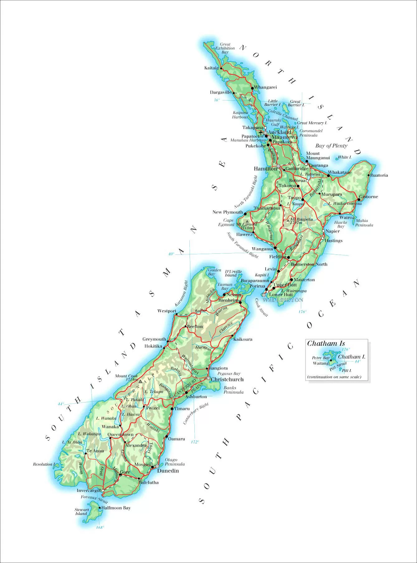 新西兰的地图展示_地图分享