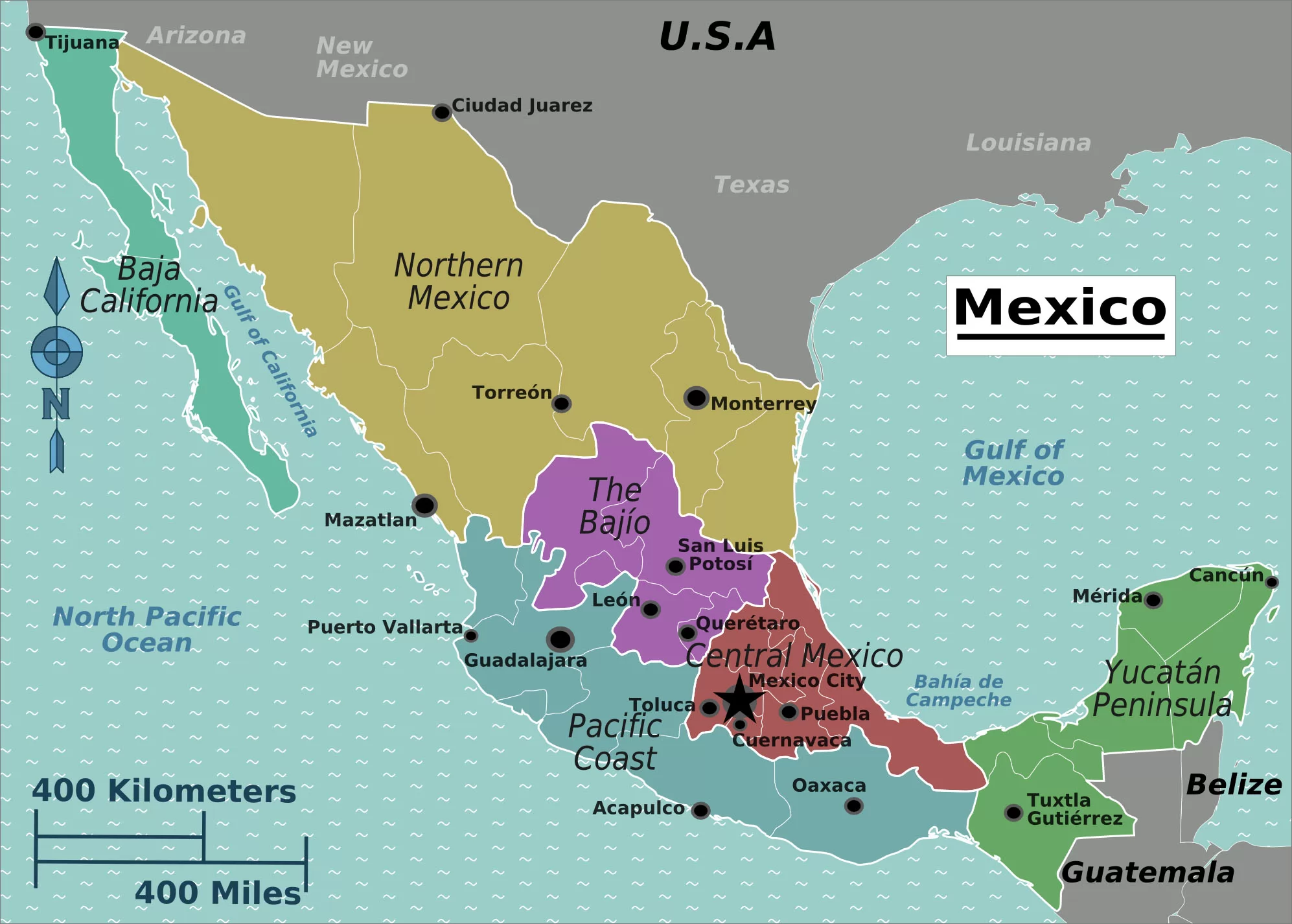 墨西哥城市分布图片