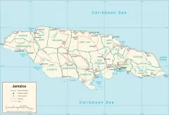  牙买加交通旅游地图 