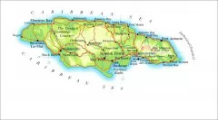  牙买加地图英文版 