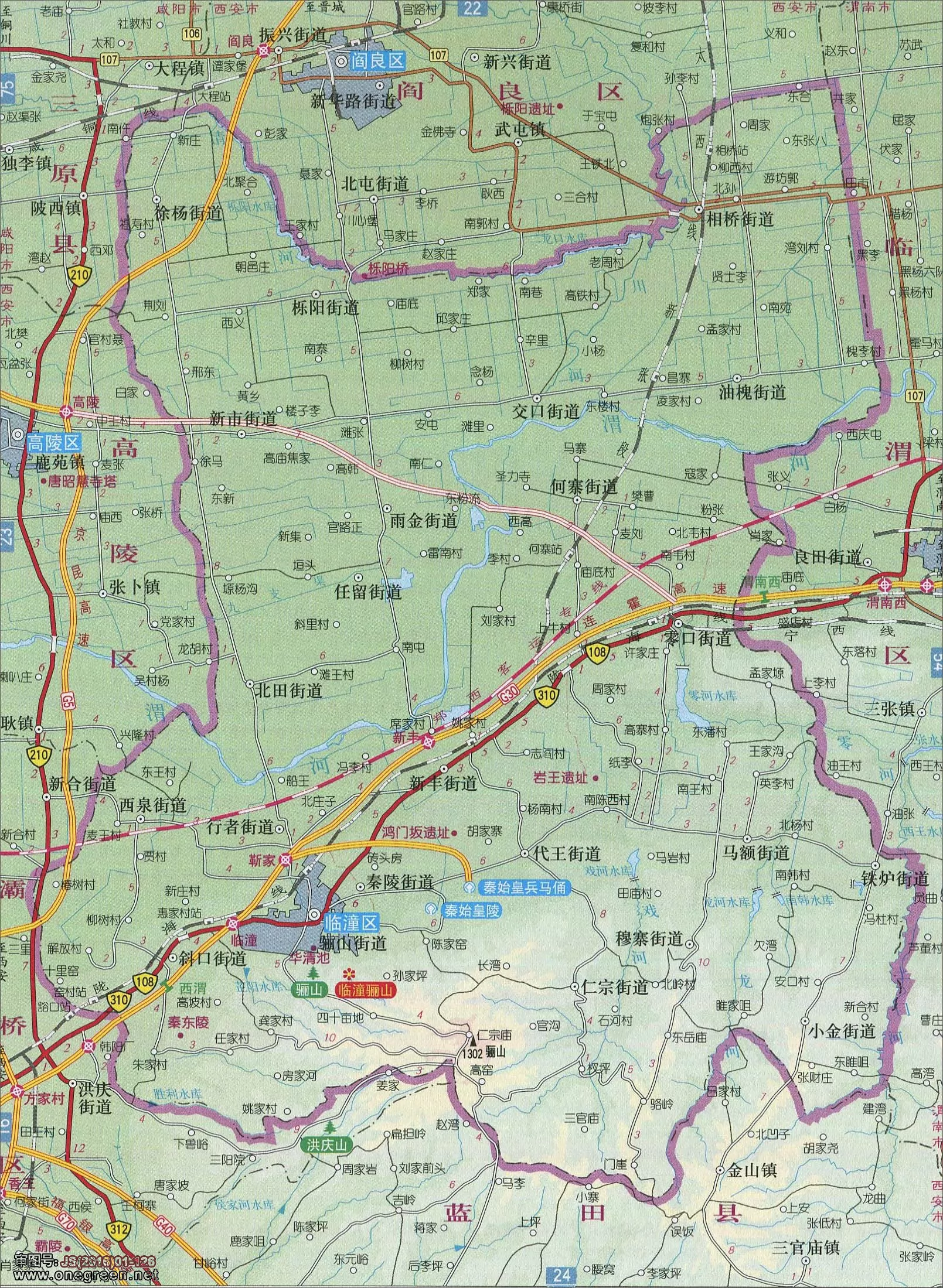 西安九个区域划分地图,西安市区域划分图,西安城区划分图_大山谷图库