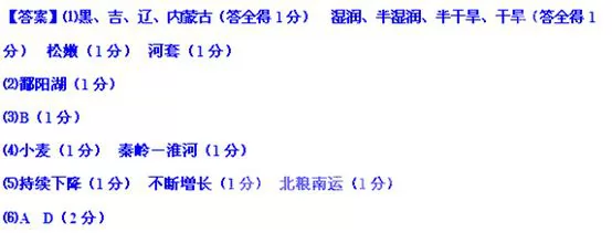 中国地理概况高考地理试题